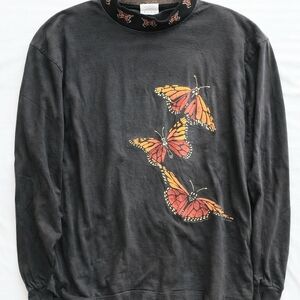 Black Butterfly Long Sleeve Tee